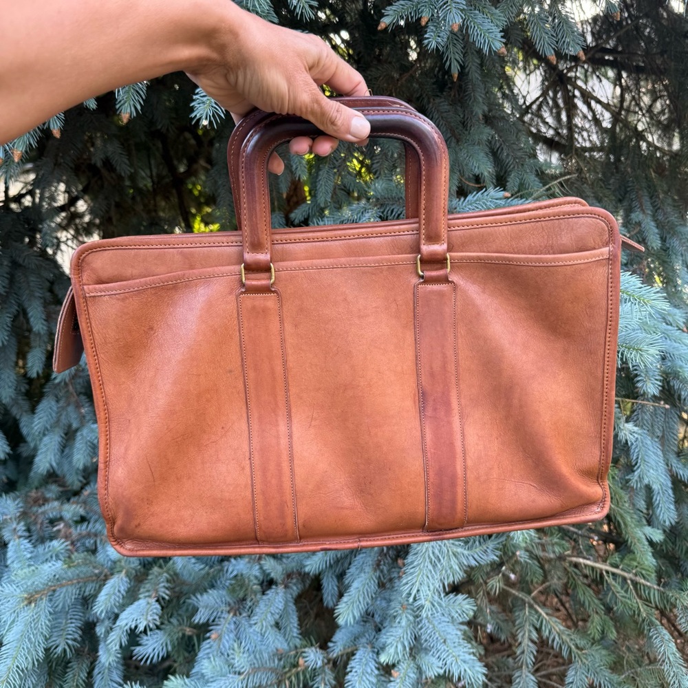 VINTAGE COACH Embassy Briefcase 9050 British Tan Business Bag - Picture 4 of 11